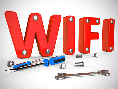 WiFi概念图标系指无线互联网连接入图片