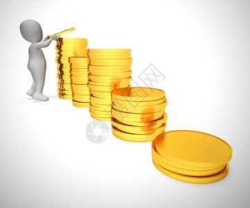 杜布隆堆叠中的金硬币描绘着财富和现成资金和收入的预留基金3插图设计图片