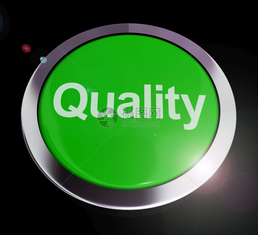 质量概念图标意指高等级和极佳价值5星或优等产品经过验证3d插图质量按钮代表优秀服务或产品图片