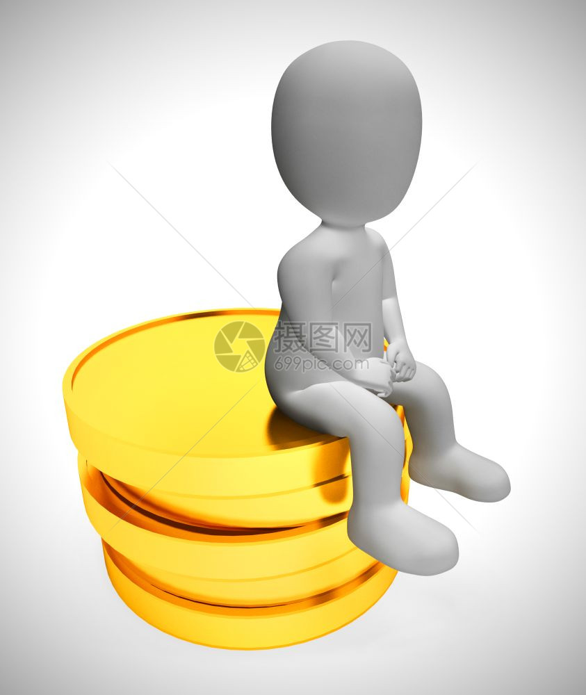 堆叠中的金硬币描绘着财富和现成资金和收入的预留基金3插图图片