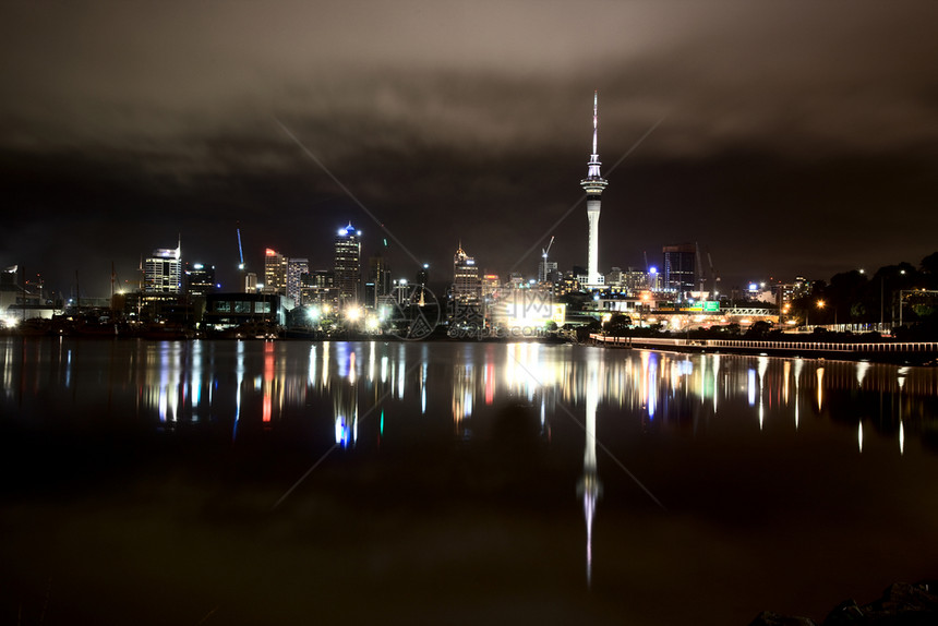 新西兰市景夜攝影图片