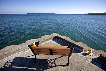 欧文桑德安大略乔治亚湾椅子加拿大背景图片