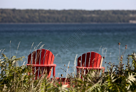 欧文桑德安大略乔治亚湾椅子加拿大背景图片