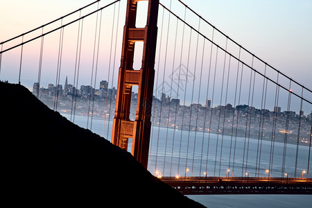 SanFransisco天线夜拍从高处摄背景图片