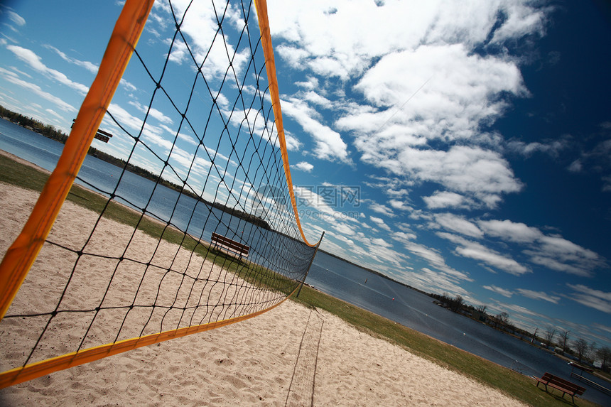 马尼托巴省大海滩排球网图片