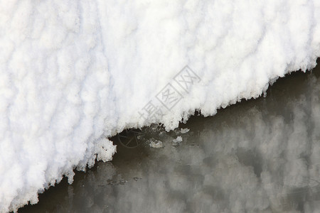 加拿大河冰和雪形成图片