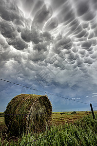 草原风暴加拿大夏季乡村主要云朵乳母高清图片