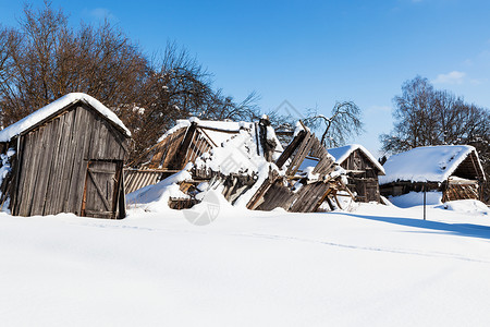 费多俄罗斯摩伦克地区阳光明媚的冬季日背景