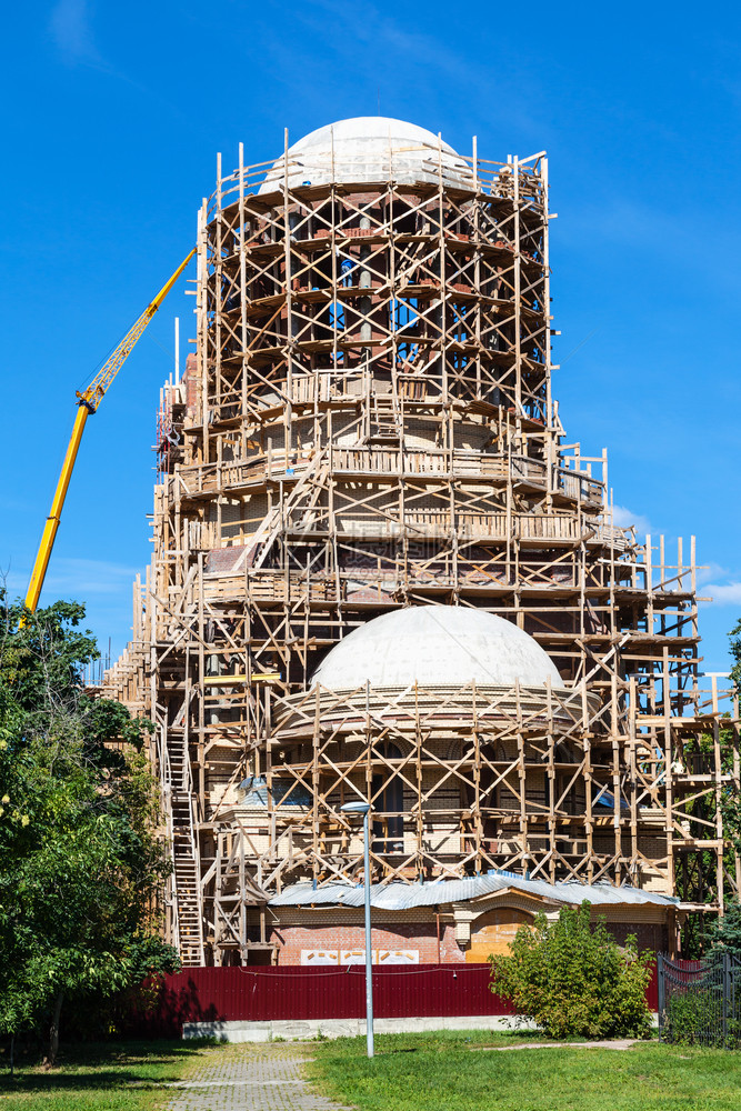 莫斯科Koptevo区Trimythous主教的圣斯皮里顿登正教堂建造塔图片