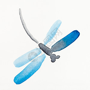 水彩飞机白纸上用面板e风格手工绘画由水彩绘制的蓝翼有背景