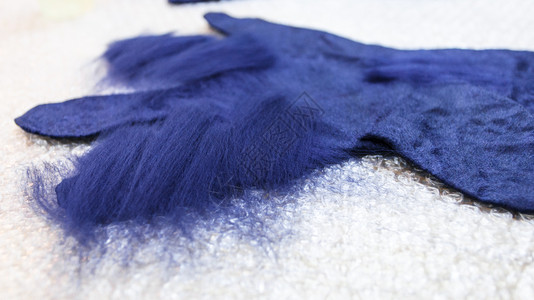 用湿感应工艺蓝色梅里诺羊毛用手套做湿感应手套多纤维紧闭湿感应手套图片