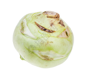 白色背景中隔离的新鲜成熟白色背景中kohlrabi卷心菜根图片