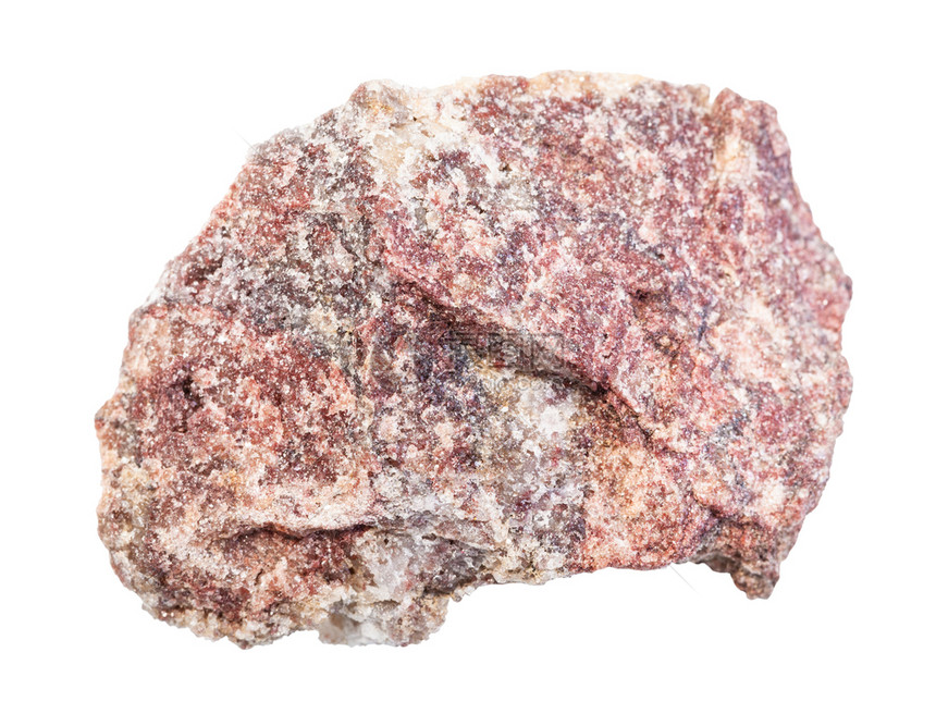 地质采集的天然矿物样本封存白色背景上孤立的无污染粉红色多洛米岩图片