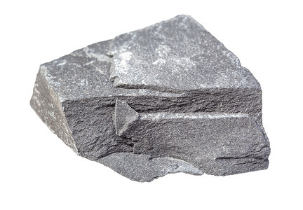 地质采集的天然矿物样本封存白色背景隔离的粗灰亚利闪石图片
