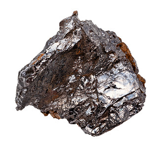 伊尔梅诺鲁蒂尔地质采集的天然矿物样本封存白色背景孤立的原小行星黑尼奥比亚鲁蒂尔岩石背景