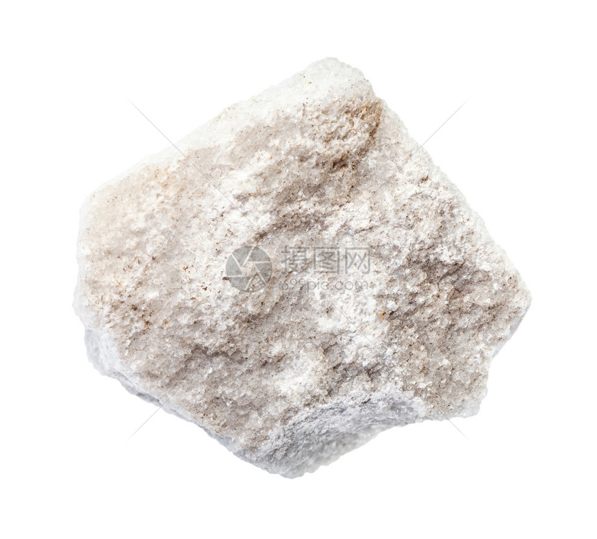 地质采集的自然矿物样本封存白色背景隔离的粗糙大理石岩图片