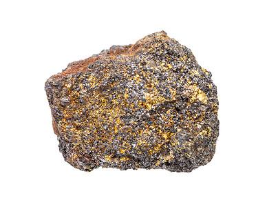 地质采集的天然矿物样本封存没有污染的磁铁矿石白背景上隔离了沙普石图片
