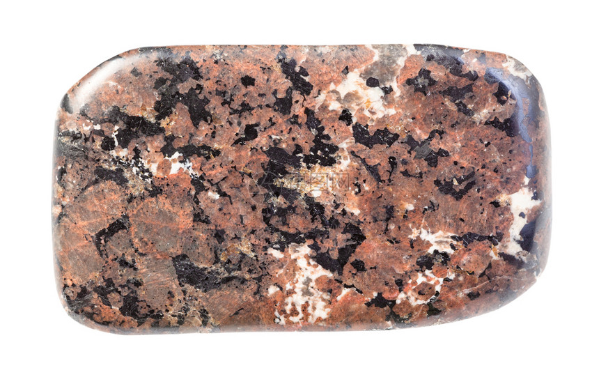 地质采集中自然矿物样本的封闭式抽白色背景中孤立的抛光乌特岩图片