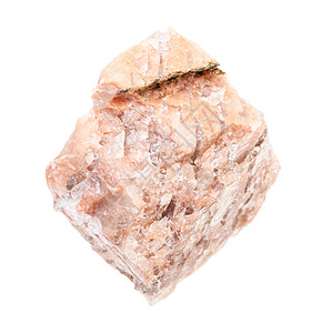 地质采集的天然矿物样本封存白色背景中隔离的粗重颗粒石形岩图片