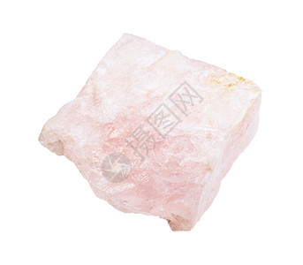 地质采集的自然矿物样本封存以白色背景隔绝的原始摩根石Vorobyevite粉红色Beryl岩石背景图片
