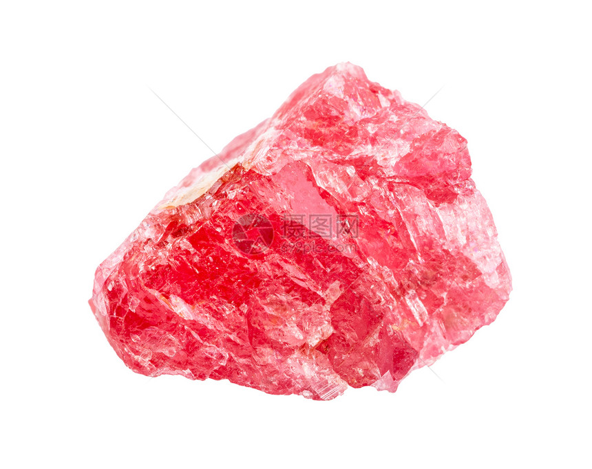 地质采集的天然矿物样本封存白底孤立的罗多尼特原晶体白底隔离的罗多尼特原晶体图片
