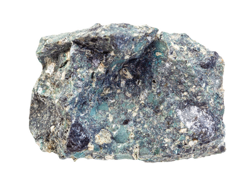 地质采集的天然矿物样本封存白色背景隔离的原金伯利岩图片