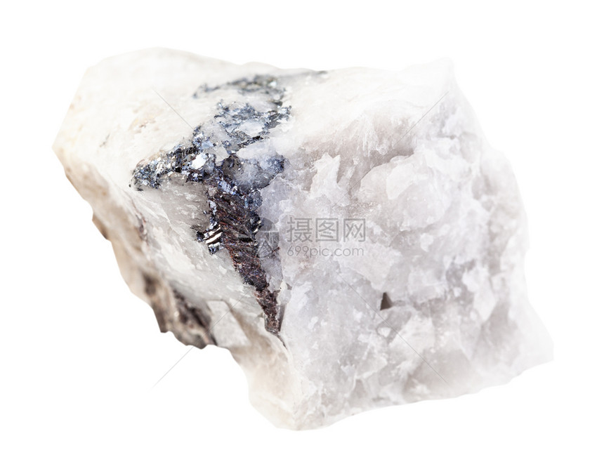地质采集的自然矿物样本封存白色背景与野生沃尔夫拉米矿石分离的野生沃尔夫拉米矿石图片
