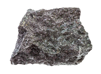 地质采集中自然矿物样本的封闭白色背景上隔离的原磁铁矿石图片