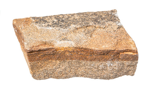 地质采集的自然矿物样本封存白色背景中孤立的粗多极沙岩背景图片