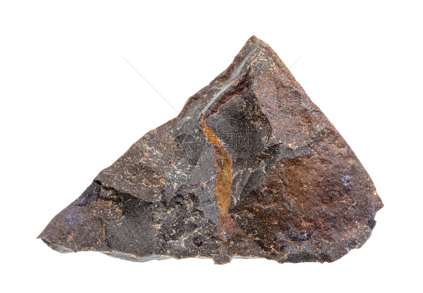 地质采集的自然矿物样本封存白背景孤立的塔加米特未覆盖的塔加米特岩图片