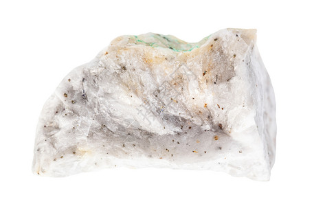 地质采集的天然矿物样本封闭白色背景分离的原巴利特矿石图片