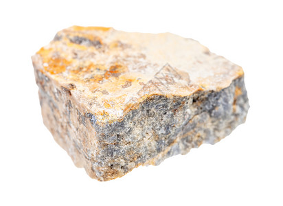 刚玉地质采集的自然矿物样本封存白色背景孤立的Cronduncm岩石背景