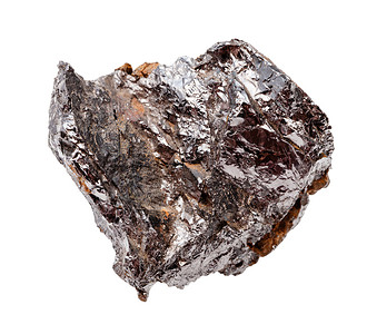 伊尔梅诺鲁蒂尔地质采集的天然矿物样本封存白色背景中隔离的原非美质石黑色NiobianRutile背景