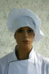 眼睛盛装在厨师中的曼金人食物模型图片