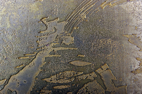合金属板上的纹理化学反应的结果体积盘子背景图片