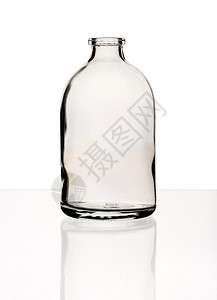 工作室空玻璃瓶在白色背景上隔离一种空的图片