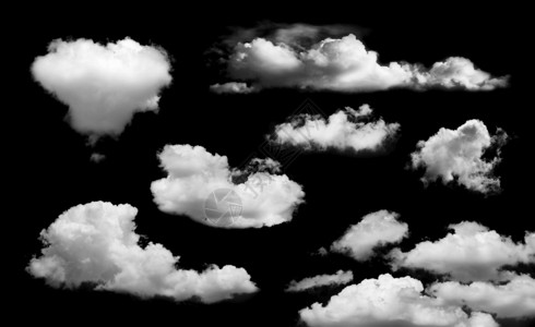 黑色背景下的白云背景图片