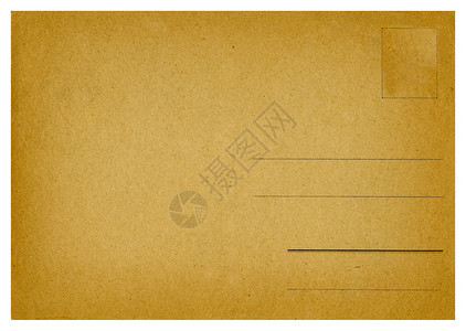 白色背景的旧明信片棕褐色邮票白的图片