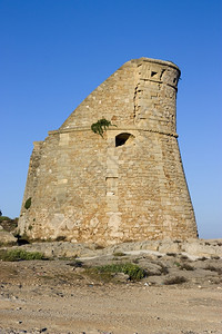 建造地标意大利南部防御塔被古老的废墟摧毁一种图片