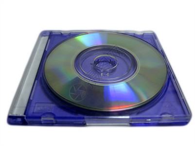 蓝色清晰案例中的CD光盘圆形空蓝色图片