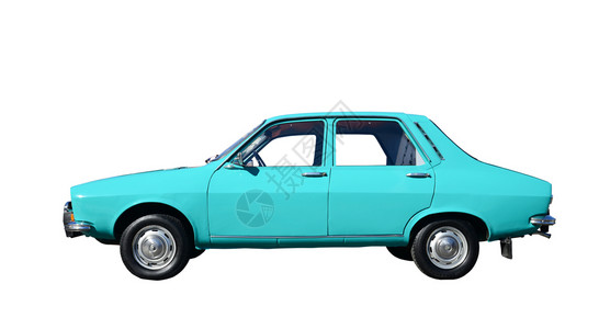 优质的汽车辆被白色背景隔绝的罗马古蓝色轿车图片