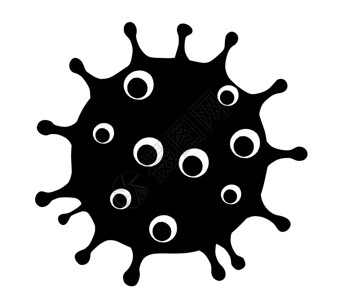 新冠Coronacovid大流行符号黑图标插象征轮廓图片