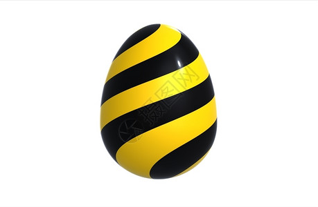 黄色的复活节使成为白形时孤立的黑白东方蛋图片