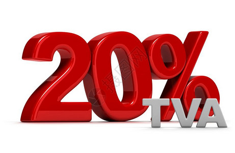 20的TVA以3D写成法国增值税20的TVA红色百分比电视图片