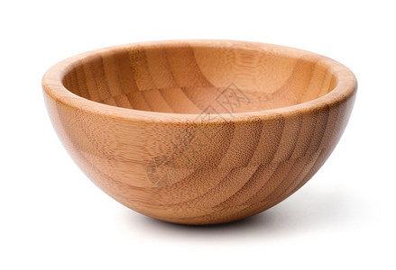 单空的木碗白底隔离在色背景上单一空的木碗身斯克莱兹涅夫白色的背景图片