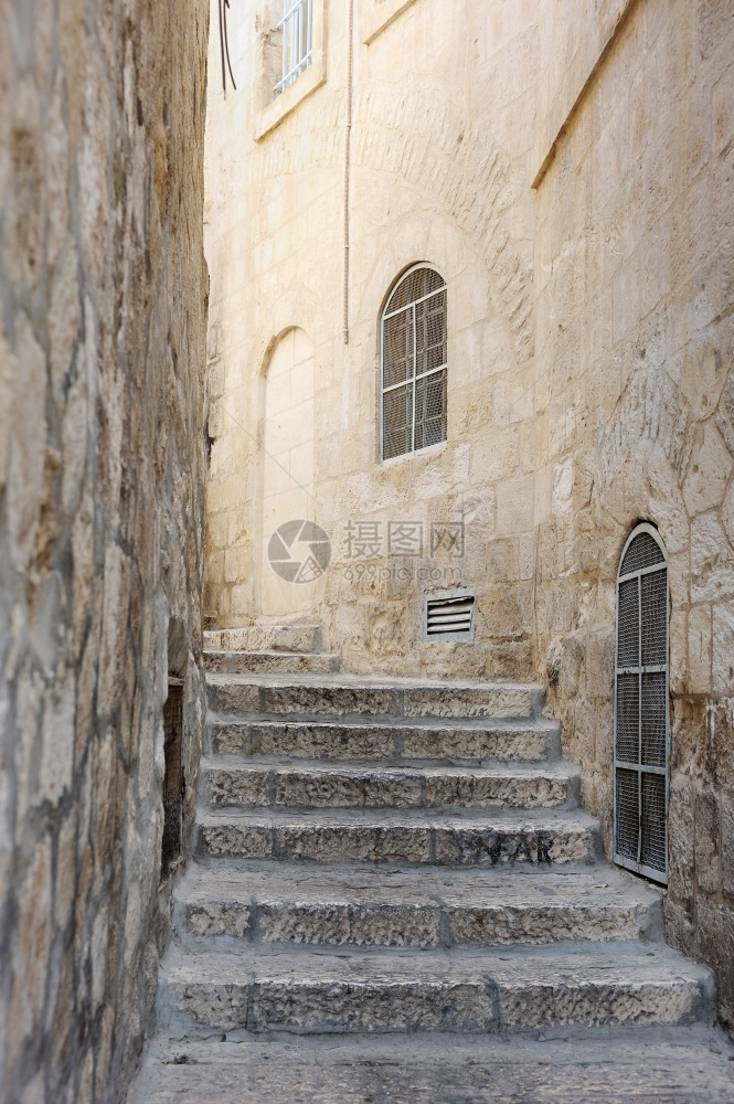 码东方耶路撒冷的街角道院子和以色列首都的圣址以及屋图片