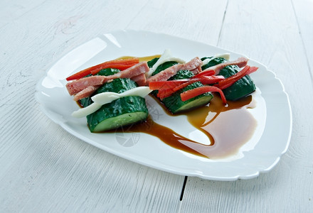 馅料黄瓜Seon韩国传统菜肴胡椒泡图片