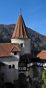 城堡德古拉地标中世纪高楼屋顶台式山丘图片