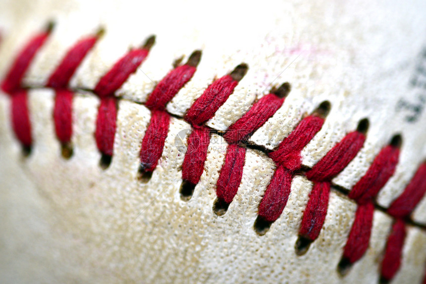 运动旧的用过棒球垒巨型缝针细节鞋带根据图片