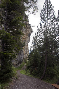 巨石山顶的山下道路图片